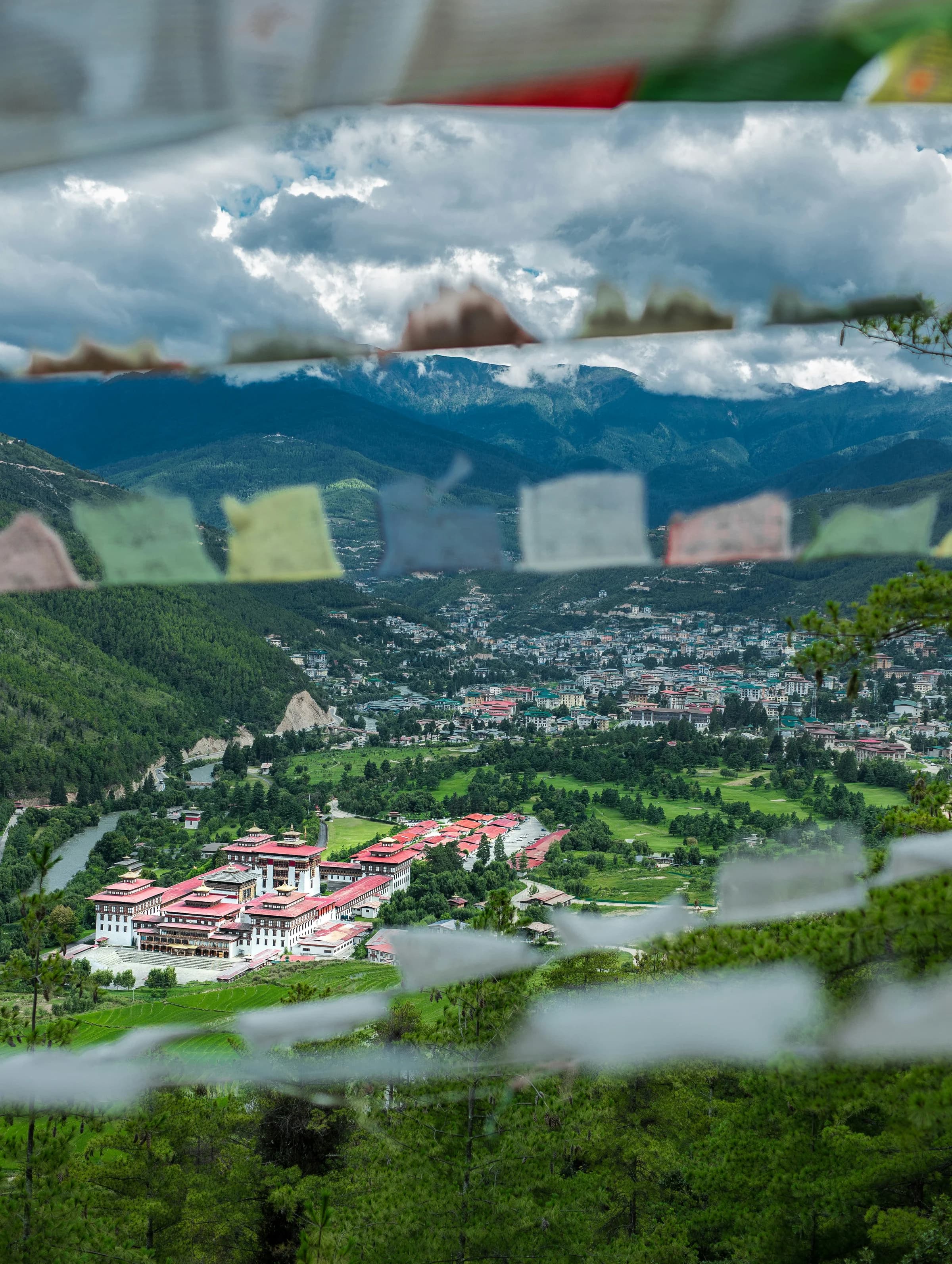 The Thimphu valley in western Bhutan